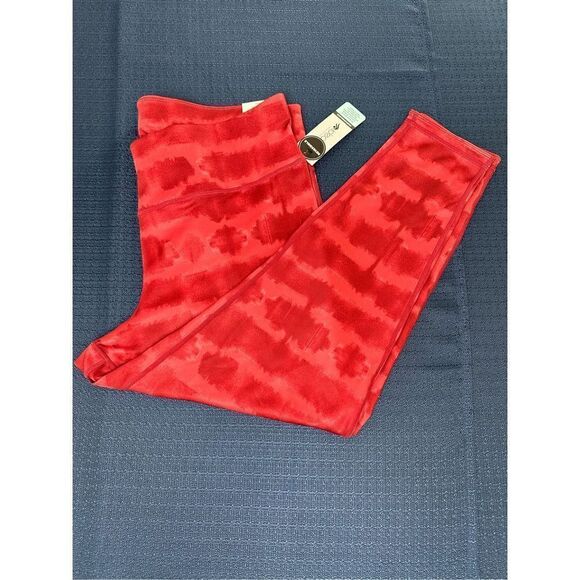 Ideology Plus Size Red Tie-Dyed High Rise Reversible Cropped Leggings Size 2X - Picture 4 of 11